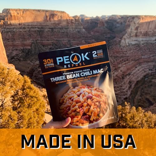 Peak Refuel Three Bean Chili Mac | Vegan | Freeze Dried Backpacking and Camping Food | Amazing Taste | High Protein | Quick Prep | Lightweight Meals