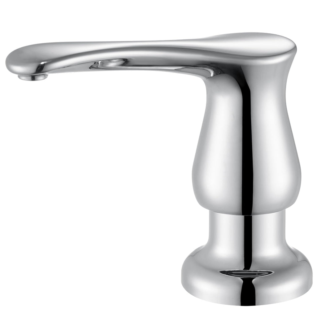 GAGALIFE Kitchen Sink Soap Dispenser Chrome, Built in Soap Dispenser with 17 OZ Bottle, Refill from The Top, Liquid Dispenser for Kitchen Sink