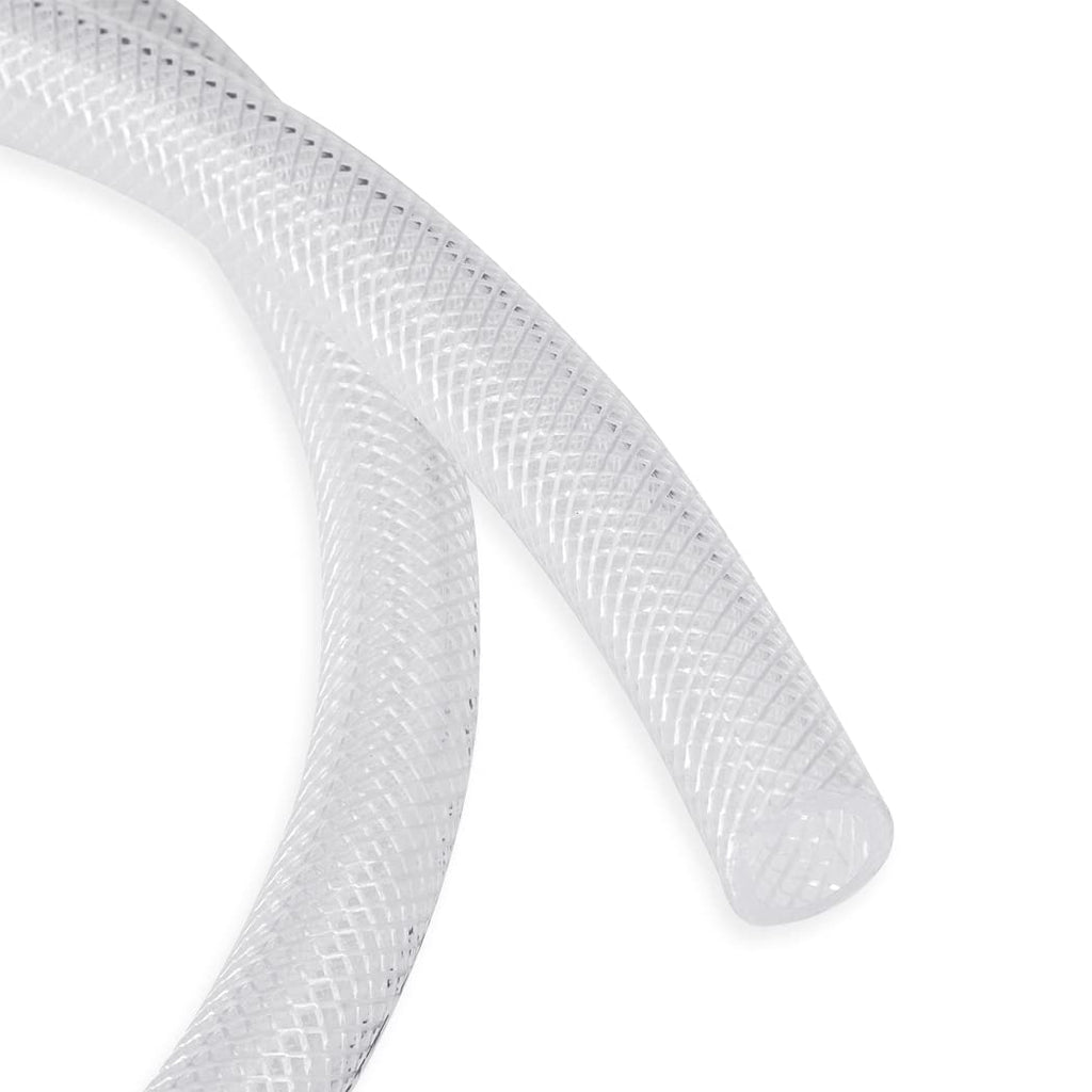 DAVCO 1/2" ID × 25 ft Clear Braided Plastic Vinyl Tubing Flexible High Pressure Reinforced PVC Hose