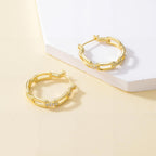 RYHIX 14K Gold Hoop Huggie Earrings for Women Gold Earrings Hoops Earring Trendy Cable Design Womens Earring 25mm