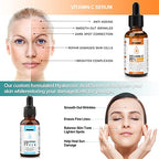 Anti Aging Vitamin C Serum Hyaluronic Acid Serum Set - with Hyaluronic Acid, Skin Care Set Boost Skin Collagen,Hydrate & Plump Skin, Anti Aging & Wrinkle Facial Serum