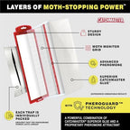 Catchmaster Premium Pantry Moth Traps, XL Odorless Sticky Glue Traps 6PK, Pheromone Attractant for House, Kitchen Storage & Kitchen Pantry Cabinet, PheroGuard Technology, Trap & Eliminate Moths