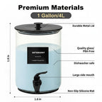 Glass Laundry Detergent Dispenser for Laundry Room Organization-2 Black