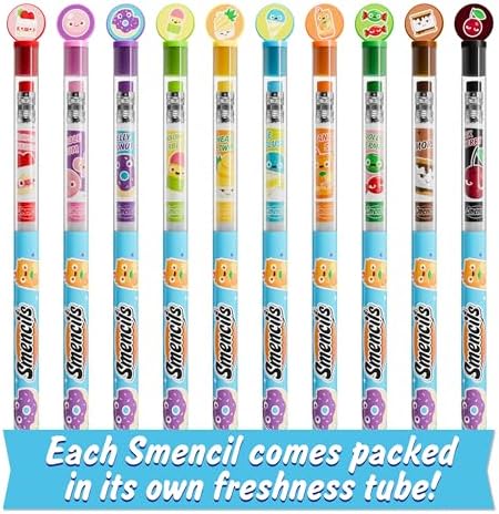 Smencils - Patented Gourmet Scented Graphite HB #2 Pencils Made from Recycled Newspapers, 10 Count, Gifts for Kids, School Supplies