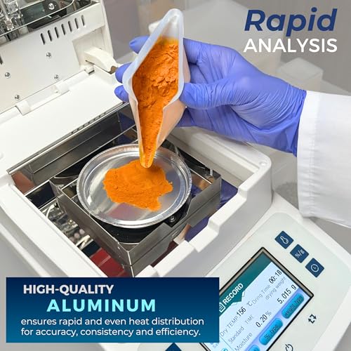 Aluminum Sample Pans for Moisture Analyzer (50 Pack) 90mm Round Lab Trays, Disposable Weighing Dishes, Foil Pan, Weight Scale Tray, Laboratory Balance Dish Plate, Moisture Tester Supplies - Pure Ponta