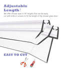 GEZMR 2-Pack Frameless Shower Door Bottom Seal (1/4'' X 39'') Clear Glass Shower Door Sweep Strip can Covers up to 23mm Gap - Stop Leaks