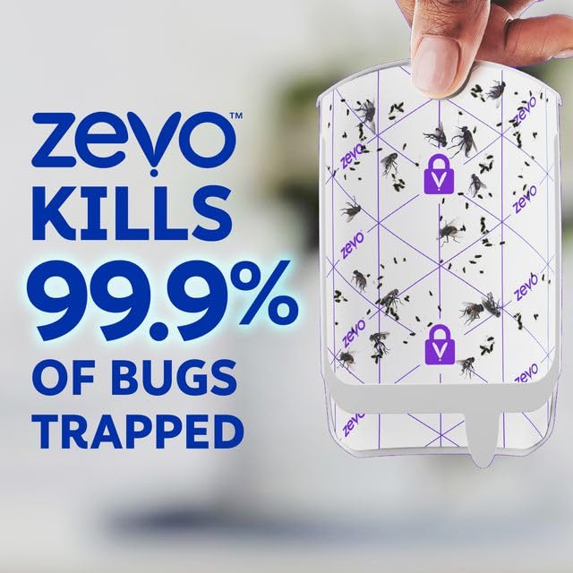 Zevo 2 Flying Insect Traps & 2 Cartridges - Plug-in Fly Trap & Indoor Insect Catcher for Gnats, Houses and Fruit Flies - Use in Any Room