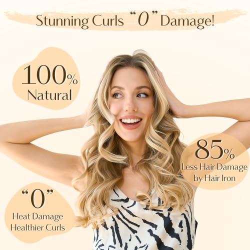 YANIBEST Heatless Hair Curler, Heatless Curls Overnight, No Heat Curling Rod,Hair Rollers to Sleep in, 4PCS Rods for Most Hair Types