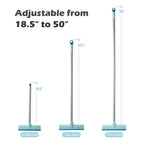 BOOMJOY Floor Scrub Brush with Long Handle, 2 in 1 Scrape and Brush, Stiff Bristles for Cleaning Bathroom, Patio, Garage, Kitchen, Deck, Tile, Blue