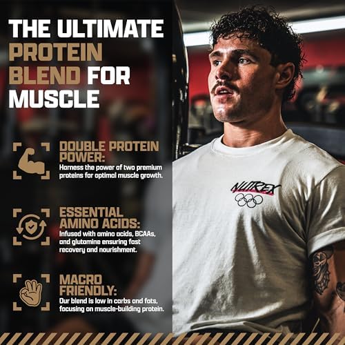 Nutrex Research, Chocolate Whey Protein Powder | 5 Ib Tub of Isolate Protein | w/EAA & Hi BCAA for Muscle Gain | Muscle Builder for Men & Women | Sports Nutrition | Delicious Taste and Texture