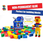 Le Glue Temporary Glue - Compatible with Legos - Non-Permanent Clear Adhesive for Plastic Building Blocks - No Messy Break-Ups - Non-Toxic Formula - Created for Kids, by a Kid