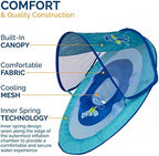 SwimWays Baby Spring Float with Adjustable Canopy and UPF Sun Protection, Blue Lobster