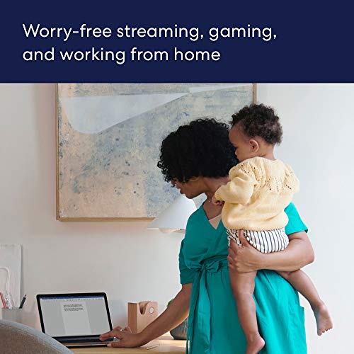 Amazon eero 6 mesh wifi system - Supports internet plans up to 500 Mbps, Coverage up to 3,000 sq. ft., Connect 75+ devices, 2-pack (1 router + 1 extender)