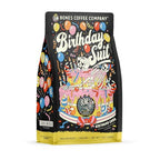 Bones Coffee Company Birthday Suit Flavored Coffee Beans, Medium Roast Ground Coffee Low Acid, Birthday Cake Flavor (12 oz)