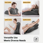 Butt Cushion for Couples - Memory Foam Support Pillow for Women, Sitting and Lying. Ideal for Waist, Neck, and Multi-Position Comfort at Home. Modern Simple Style Pillowcase (All Grey)