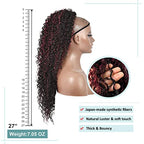 Youthfee 27” Drawstring Ponytail Deep Curly Heat Resistant Synthetic Instant Clip Ponytail Extension Protective Style Afro Kinky Curly Hair Pieces for Women