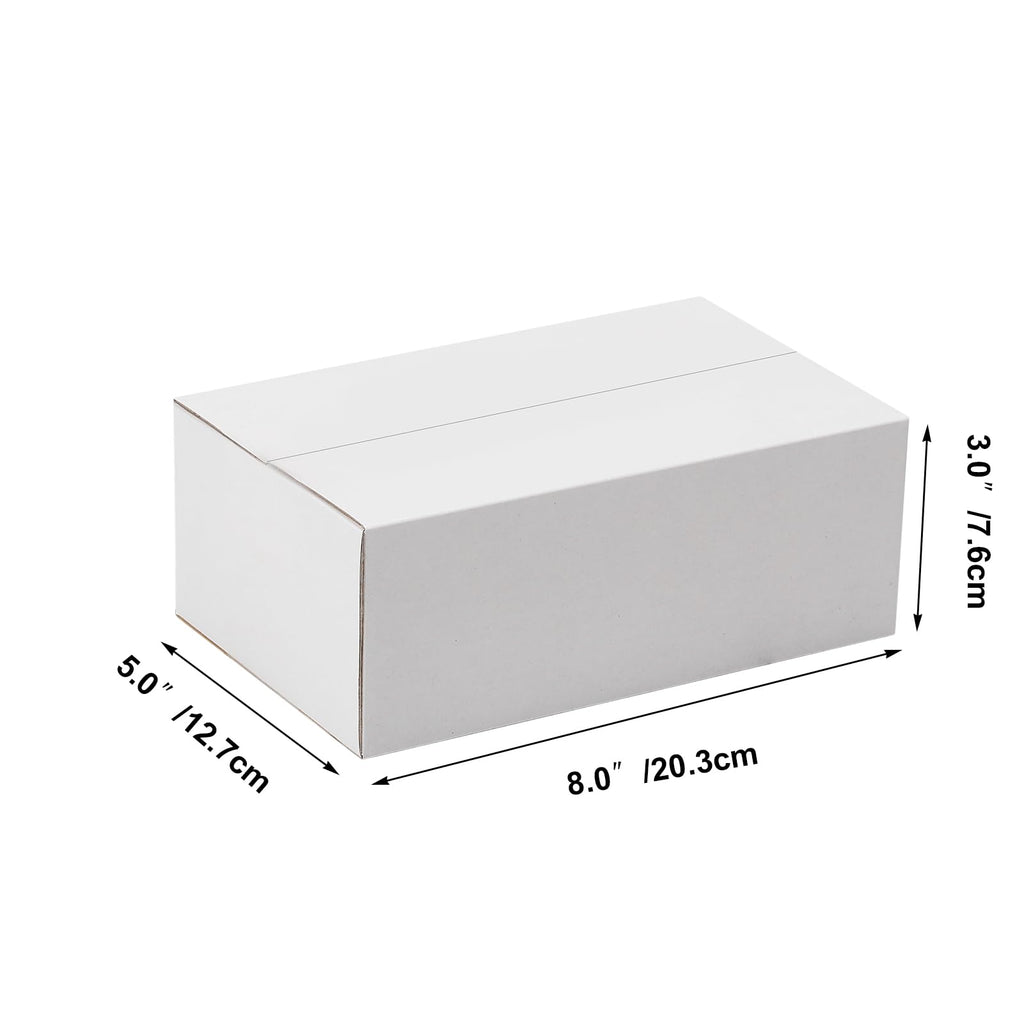 8x5x3 Shipping Boxes Set of 40, White Kraft Corrugated Cardboard Small Boxes Mailers for Packaging(20.3x12.7x7.6 cm)