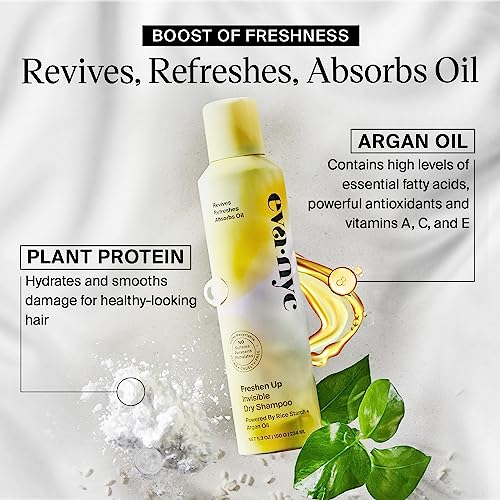 Eva NYC Freshen Up Invisible Dry Shampoo with Argan Oil & Rice Starch for All Hair Types, Non-Toxic, GMO-Free Cleansing Formula