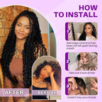 Human Braiding Hair for Boho Braids, Deep Wave Bulk Boho Braids Human Hair for Knotless Curly Bohemian Water Wave Braiding 70g 16 Inch Caramel Blonde (2 No Weft Bundles/Pack)