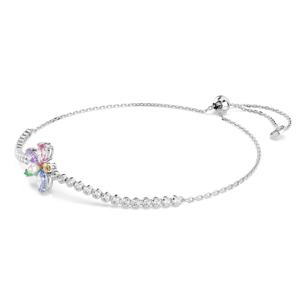 Swarovski Ariana Grande x bracelet, Mixed cuts, Flower, Multicolored, Rhodium plated
