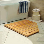 Mat,Bamboo Bathroom Accessories,Anti-Slip Wood Shower Mat,Bamboo Duckboard Bath Mat,Customizable,Kitchen and Hallway (Size : 75x75cm/30x30in)