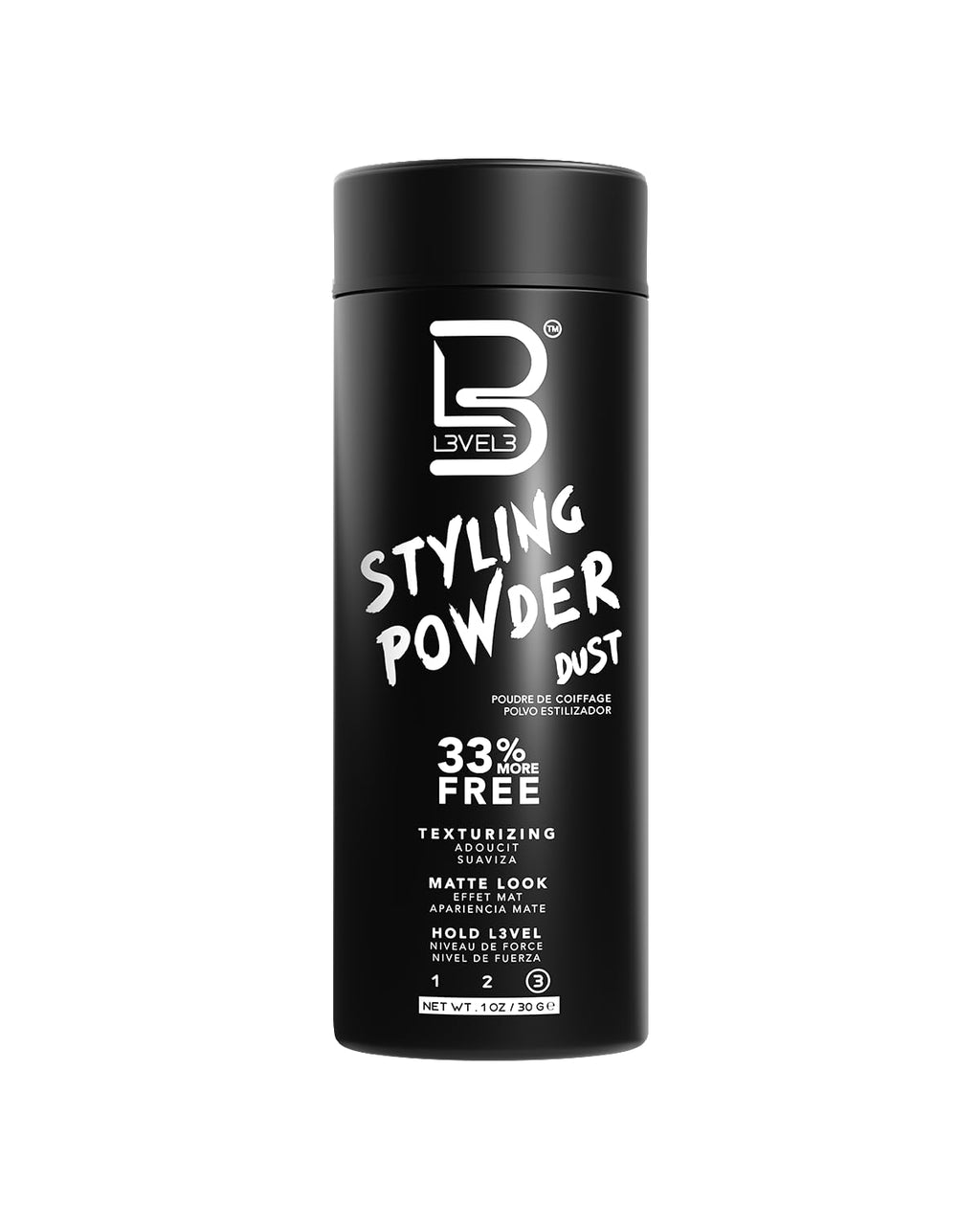 L3 Level 3 Styling Powder - Natural Look Mens Powder - Easy to Apply with No Oil or Greasy Residue (Small - 30 Grams)