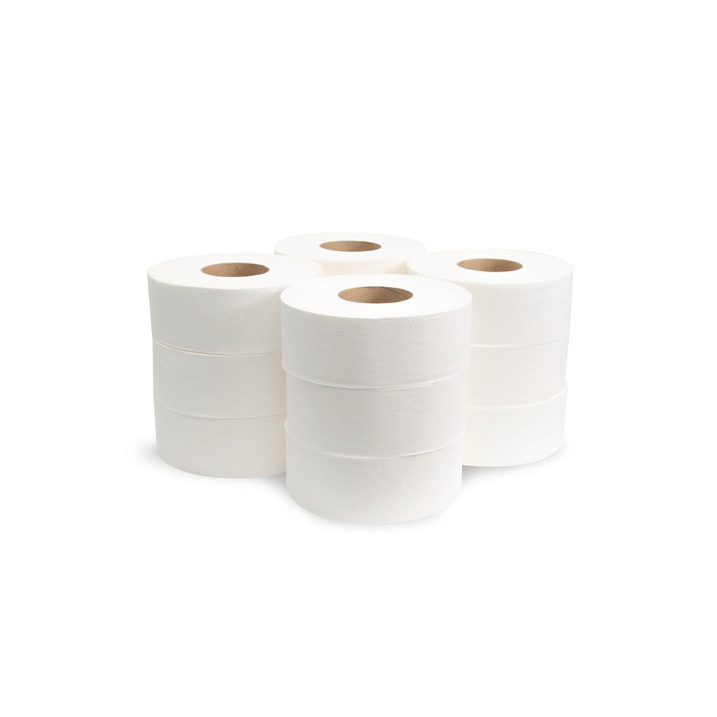 Morsoft by Morcon Jumbo Toilet Paper Rolls, 12 Rolls/Carton, 2-Ply, 100% Recycled Fibers, Soft and Absorbent, Fits in Jumbo Tissue Dispensers, Commercial Toilet Paper