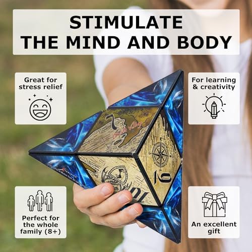 SHASHIBO Shape Shifting Box - Award-Winning Fidget Toy w/ 36 Rare Earth Magnets - Fidget Cube Transforms Into Over 70 Shapes, Sensory Toy Gift for Kids, Teens, and Adults (Tales of Ovirnia)
