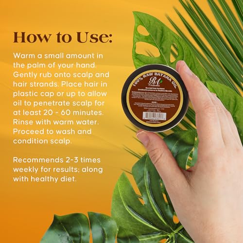 RA Cosmetics Natural Unrefined Batana Oil for Hair Growth & Repair | Nourishing Moisturizer for Damaged Hair - Strengthening Conditioner from Honduras, 4 oz
