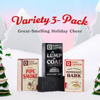 Duke Cannon Supply Co. Big Brick of Soap Bar For Men - Big Lump of Coal, Santa's Pipe Smoke, Highly Regiftable Peppermint Bark, Holiday Variety, 10 oz. (3 Pack)
