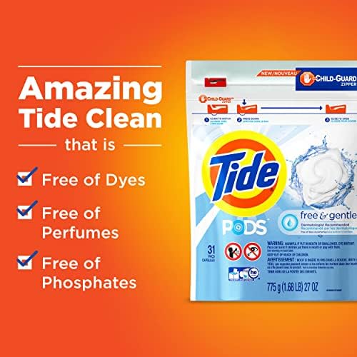 Tide Laundry Detergent Pods, Free & Gentle, 81 Count (Pack of 1)