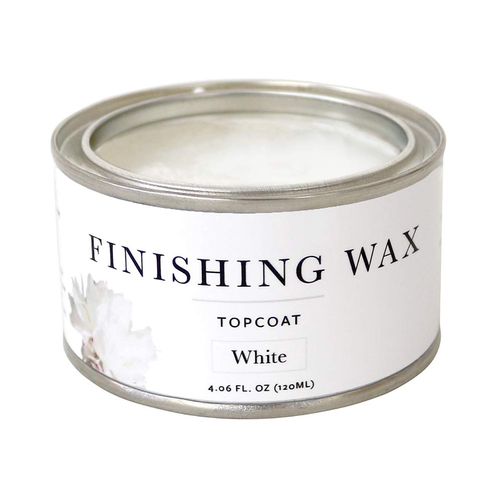 Jolie Finishing Wax - Protective topcoat Paint - Use on interior furniture, cabinets, walls, home decor and accessories - Odor-Free, Non-Hazardous - White - 120 ml