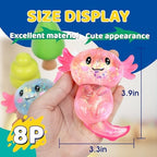 8 Pack Slow Rising Stress Ball, Cute Axolotl Stretchy Fidget Toys for Kids Adults, Stress Relief Stress Ball for Anxiety Relief, Ideal for Autistic Kids