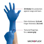 Microflex Safegrip SG-375 Latex Gloves - Disposable, Extended Cuff, Blue Size Large (Case of 500) (SG-375-L)