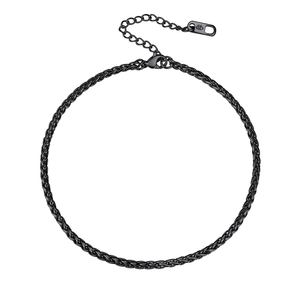 PROSTEEL Black Anklet Bracelet Ankle Bracelet Jewelry for Women Beach Anklets Stainless Steel Ankle Bracelts