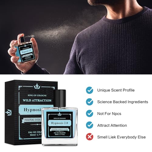 Pheromone Cologne For Men, Hypnosis 2.0 Cologne For Men, Pheromone Perfume, Mens Cologne, Feromonas Perfume For Men Cologne, Men's Cologne 1.7oz
