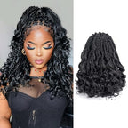 ToyoTress Boho Island Twist Crochet Hair - 12 Inch 8 Packs Short Bob Natural Black Boho Havana Twist Crochet Braids Synthetic Braiding Hair (12 Inch,8P-1B)