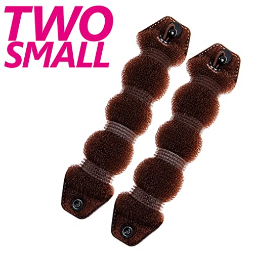 Beauty Small Hair Bun Maker - 2 Pieces Magic Styling Twist Ring Doughnut Chignon for Kids Ballet (Brown)