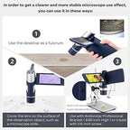 Andonstar AD203S HDMI Digital Microscope for Error Coins with Metal Stand, Handheld Portable USB Microscope Kit for Kids&Adults, 4" LCD Screen, Photo/Video Capture, Windows/Mac PC Compatible(Navy)