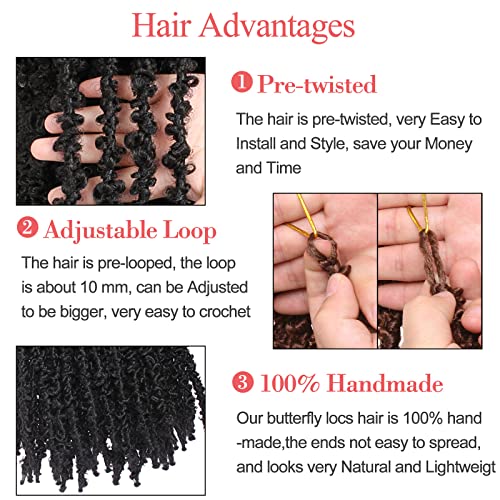 Leeven Pre-twisted butterfly locs crochet hair 24 Inch Blonde BoHo Butterfly Faux Locs Crochet Braids Hair Distressed Butterfly Loc Hair Extensions for Women 27#