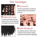 Leeven Pre-twisted butterfly locs crochet hair 24 Inch Blonde BoHo Butterfly Faux Locs Crochet Braids Hair Distressed Butterfly Loc Hair Extensions for Women 27#