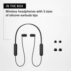 Sony WI-C100 Wireless in-Ear Bluetooth Headphones with Built-in Mic, Black