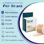 Losveo Silicone Scar Sheets for Face Wrinkles, Medical Grade Silicone Scar Sheets(1.6”x 120” Roll-3M) for Surgical Scars, C-Section, Burn, and Acne Scars- Reusable Scar Removal Strips
