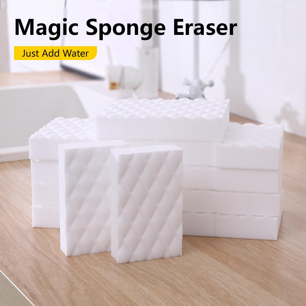Melamine Sponge,50 Pack 2X Density Magic Sponges Eraser in Bulk,Melamine Foam Cleaner for Kitchen, Bathroom,Bathtub, Sink,Furniture, Wall Cleaner