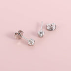 5 Pairs G23 Titanium Ear Piercing Stud Earrings for Sensitive Ears, Cubic Zirconia Stud Earrings Set for Ear Piercing Guns (Silver)
