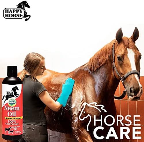 Happy Horse Neem Oil, 100% Cold Pressed and Unrefined, Cosmetic Grade, Add to Horse Fly Spray, 12oz