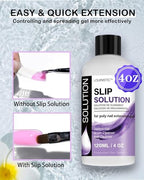 LOUINSTIC Polygel Slip Solution Liquid - 120ml Poly Nail Gel Slip Solutions Anti-stick Slip Solution for Polygels Nail colors