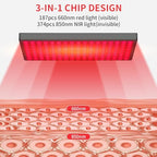 Red Light Therapy for Face,Red Infrared Light Therapy Lamp with Stand Panel Led 660nm Red Light-Therapy& 850nm Infrared Light Device for Body