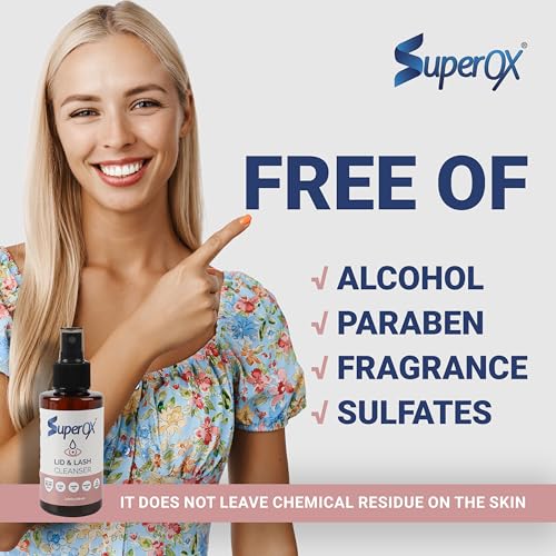 Superox Hypochlorous Acid Spray For Face - Natural Eyelid Cleanser - Safe for All Skin Types - Pure & Gentle Hypochlorous Acid Spray, 100 ml (3.38 oz)