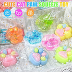 Taba Squishies Paw, 8Pcs Cat Paw Squeeze Toys, Sticky Stress Toys, Cute Kawaii Sensory Toys, Clear Fidget Toys for Stress Relief, Novelty Cute Things Party Favors for Kids Adults